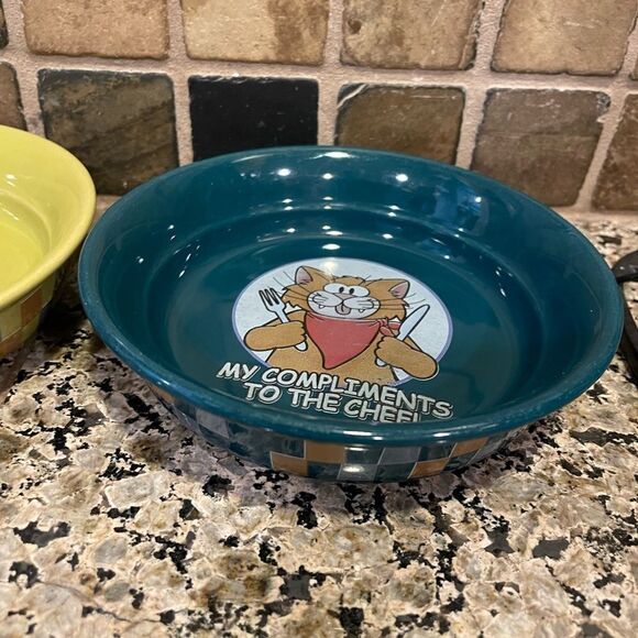 Vintagee My Compliments To The Chef Cat Dishes - Picture 10 of 16